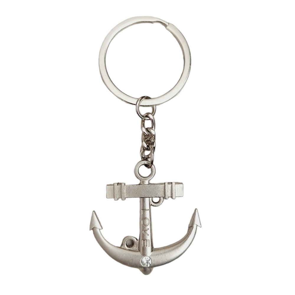 NWOT Anchor Love Key Chain Silver Tone Metal